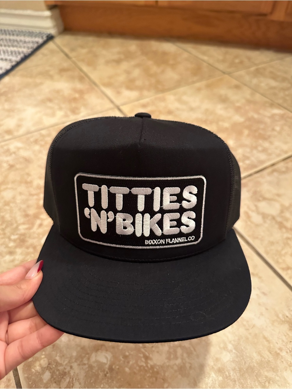 Black 'Titties 'N' Bikes' Trucker Dixxon Hat